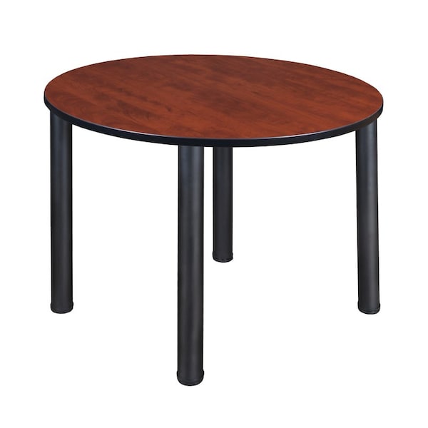 Kee Tables > Breakroom Tables > Kee Square & Round Tables, 48 W, 48 L, 29 H, Wood, Metal Top, Cherry TB48RNDCHBPBK - main
